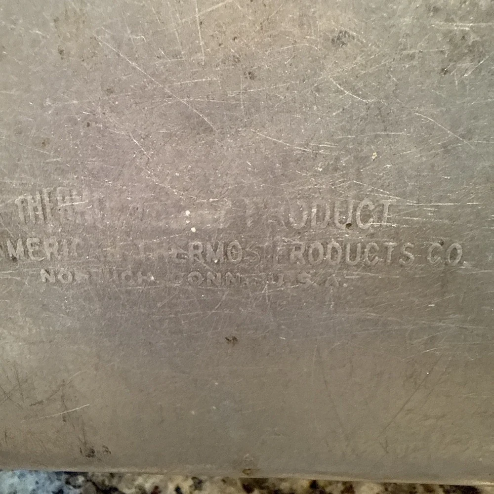 Vintage Aluminum workers or miners Thermos Lunch Bucket w/ thermos No safety pin